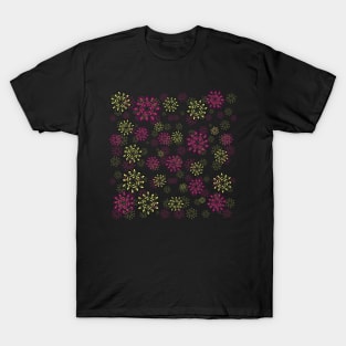 Colour contrast florals design T-Shirt